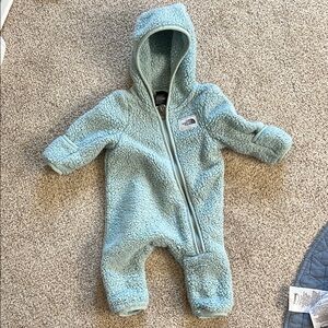North face sherpa onesie 0-3 months
